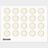 Elegant Gold Framed Wedding Ronde Sticker (Vel)