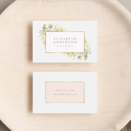 Elegant Gold Framed Wildflower Corporate Visitekaartje