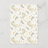 Elegant Gold Framed Wildflower Edging Wedding Informatiekaartje (Achterkant)