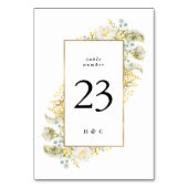 Elegant Gold Framed Wildflower Edging Wedding Kaart (Voorkant)