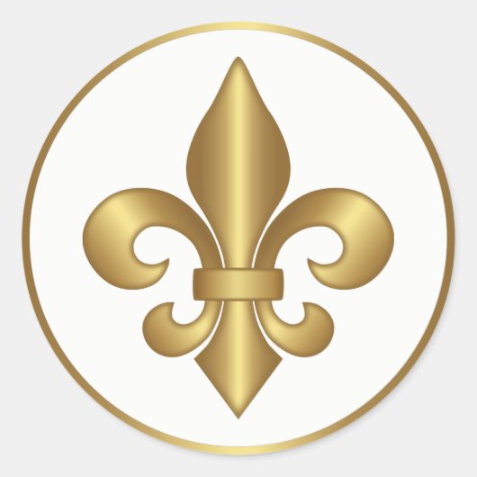Elegant Gold French Fleur de Lis Symbol Ronde Sticker (Voorkant)