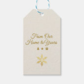 Elegant Gold "From Our Home to Yours" DIY Holiday  Cadeaulabel (Voorkant)