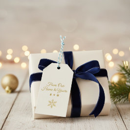 Elegant Gold "From Our Home to Yours" DIY Holiday  Cadeaulabel
