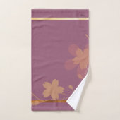 Elegant Gold Fuchsia Abstract Floral Patern Bad Handdoek (Handdoek)