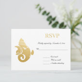 Elegant Gold Ganapati | RSVP Indische bruiloft Kaart (Staand voorkant)