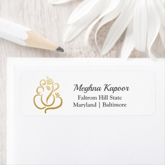 Elegant Gold Ganesh/ Indian God Etiket (Insitu)