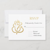 Elegant Gold Ganesh | RSVP Indische bruiloft Kaart (Voorkant)