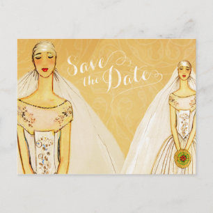 Elegant Gold Gay Lesbian Save the Date Aankondigingskaart