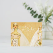 Elegant Gold Gay Lesbian Save the Date Aankondigingskaart (Staand voorkant)