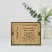 Elegant  Gold Geef een 50ste verjaardag/feest toe Kaart (Staand voorkant)