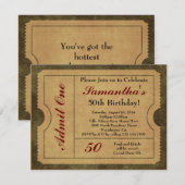 Elegant  Gold Geef een 50ste verjaardag/feest toe Kaart (Voorkant / Achterkant)