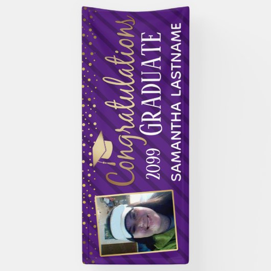 Elegant Gold Gefeliciteerd Afstuderen 2022 Spandoek (Verticaal)