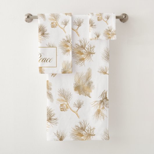 Elegant Gold gegraveerd Pine Bad Handdoek (Insitu)