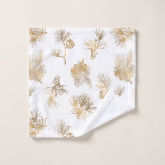 Elegant Gold gegraveerd Pine Bad Handdoek (Wasdoekje)