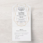 Elegant Gold Gem Weddenschap in één uitnodiging (Binnen)