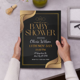 Elegant Gold Genderneutraal Baby shower Kaart