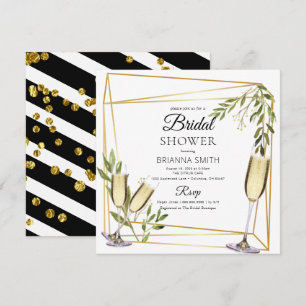 Elegant Gold Geometric Botanische Vrijgezellenfees Kaart