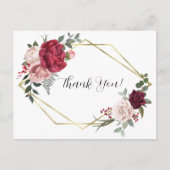 Elegant Gold Geometric Floral Hartelijk dank Brief Briefkaart (Voorkant)