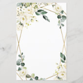 Elegant Gold Geometric Floral Wedding Menu Kaarten (Achterkant)
