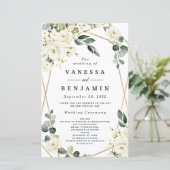 Elegant Gold Geometric Floral Wedding Programs (Staand voorkant)