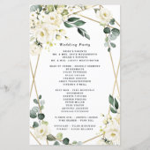 Elegant Gold Geometric Floral Wedding Programs (Achterkant)