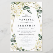Elegant Gold Geometric Floral Wedding Programs (Voorkant)
