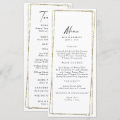 Elegant Gold Geometric Lijst Menu & Toasts (Voorkant / Achterkant)