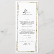 Elegant Gold Geometric Lijst Menu & Toasts
