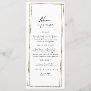 Elegant Gold Geometric Lijst Menu & Toasts