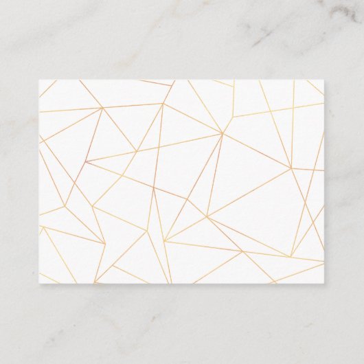 Elegant Gold Geometric Lijst Wedding Details Informatiekaartje (Achterkant)