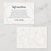 Elegant Gold Geometric Lijst Wedding Details Informatiekaartje (Voorkant / Achterkant)