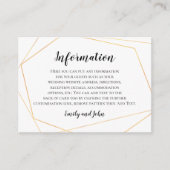 Elegant Gold Geometric Lijst Wedding Details Informatiekaartje (Voorkant)