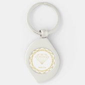 Elegant Gold Geometric Sleutelhanger (Voorkant)