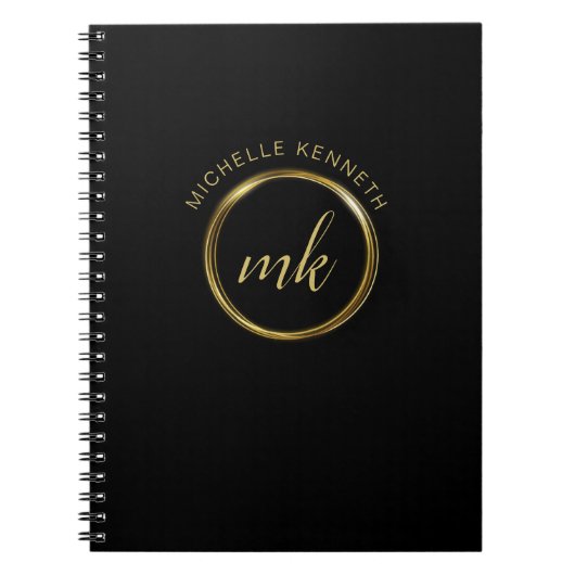 Elegant Gold-gepersonaliseerd monogram Notitieboek (Voorkant)