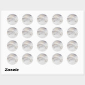 Elegant Gold-getouch Zilver Grijze Wedding Ronde Sticker (Vel)