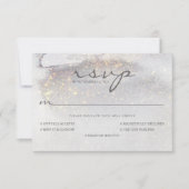 Elegant Gold-getouch Zilver Grijze Wedding RSVP Kaartje (Voorkant)