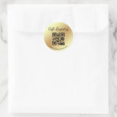 elegant gold gift registry qr code baby shower ronde sticker (Tas)