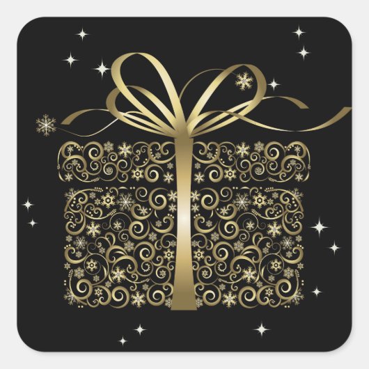 Elegant Gold Gift Sticker - SRF (Voorkant)