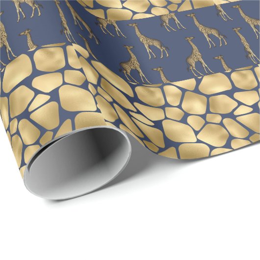 Elegant Gold Giraffe Animal Print Stijlvol  Cadeaupapier (Rol Hoek)
