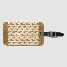 Elegant Gold Giraffe Glitter Sparkle Chic Bagagelabel