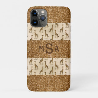 Elegant Gold Giraffe Glitter Sparkle Name Case-Mate iPhone Case