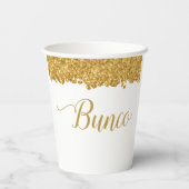 Elegant Gold Girly Bunco Papieren Bekers (Achterkant)