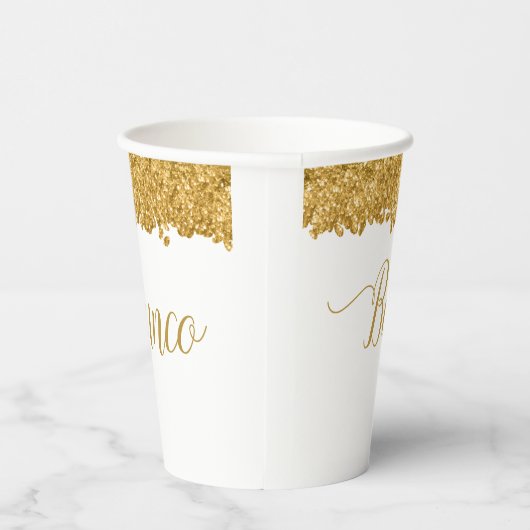 Elegant Gold Girly Bunco Papieren Bekers (Rechts)