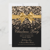 Elegant Gold Glam Bow Christmas Party  Kaart (Voorkant)