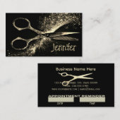 Elegant Gold Glam Haarstylist Benoeming Afsprakenkaartje (Voorkant / Achterkant)