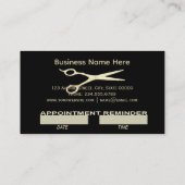 Elegant Gold Glam Haarstylist Benoeming Afsprakenkaartje (Achterkant)