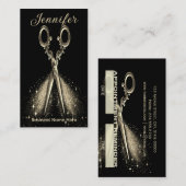 Elegant Gold Glam Haarstylist Benoeming Afsprakenkaartje (Voorkant / Achterkant)