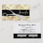 Elegant Gold Glam Haarstylist Benoeming Afsprakenkaartje (Voorkant / Achterkant)