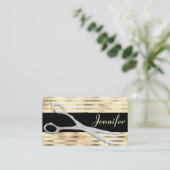Elegant Gold Glam Haarstylist Benoeming Afsprakenkaartje (Staand voorkant)