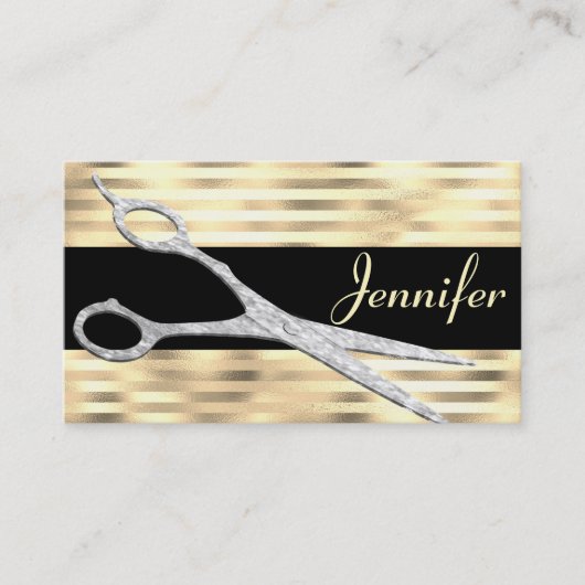 Elegant Gold Glam Haarstylist Benoeming Afsprakenkaartje (Voorkant)